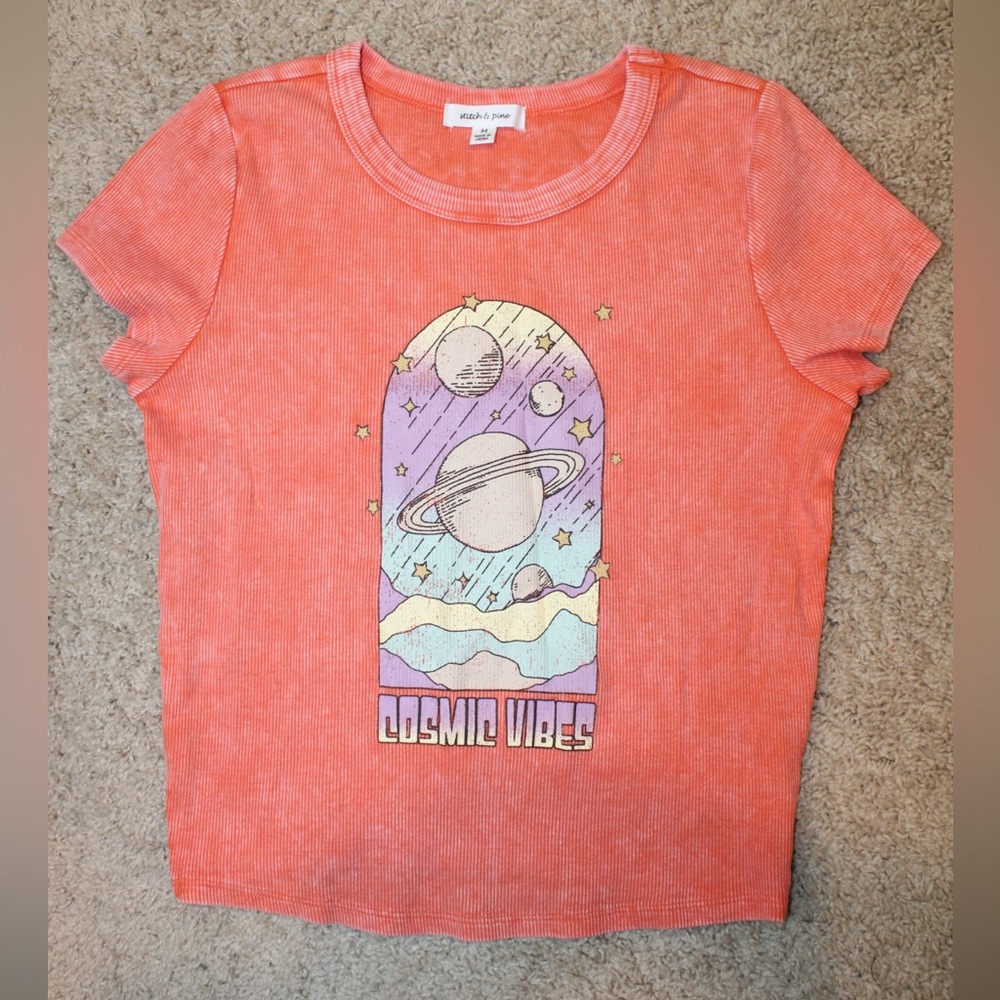 Cosmic Vibes Ribbed T-Shirt